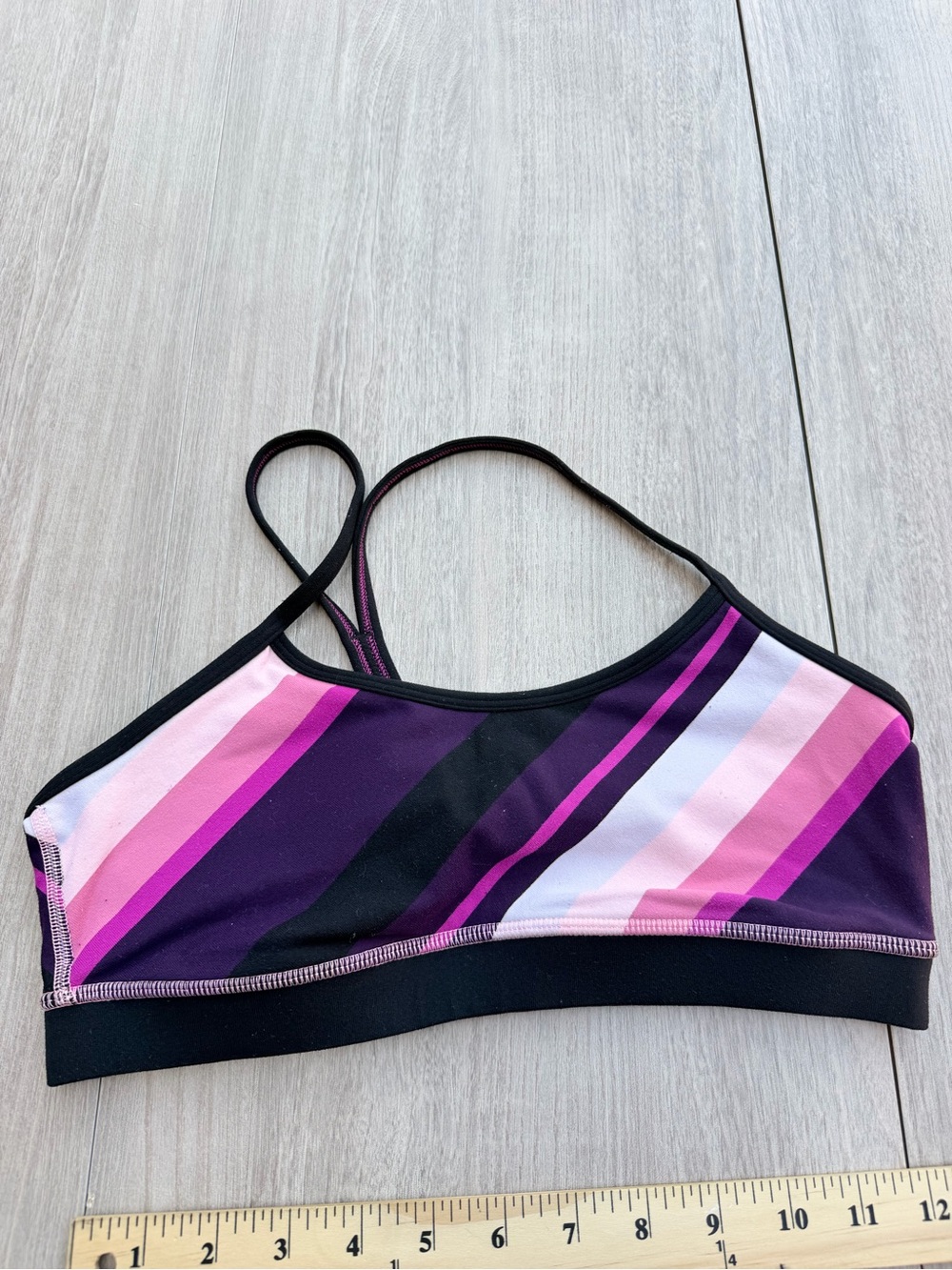 lululemon athletica Pink & Purple Striped Sports Bralette